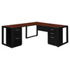 Structure Double Metal Pedestal L-Desk with Return