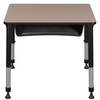 Adjustable height school desk