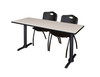 Cain 72" x 24" Training Table With 2 'M' Stack Chairs