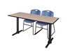 Cain 72" x 24" Training Table With 2 Zeng Stack Chairs