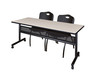 72" x 24" Flip Top Mobile Training Table with Modesty Panel With 2 "M" Stack Chairs