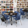 Kee 36" Round Height Adjustable Classroom Table  With 4 Andy 18-in Stack Chairs