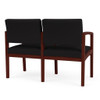 Lenox Wood Waiting Reception 2 Seat Tandem Seating Wood Frame