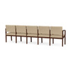 Lenox Wood Waiting Reception 5 Seat Tandem Seating Wood Frame