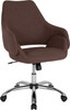 Madrid Home and Office Upholstered Mid-Back Chair in Brown Fabric