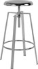 Toledo Industrial Style Barstool with Swivel Lift Adjustable Height Seat in Chrome Finish