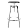 Toledo Industrial Style Barstool with Swivel Lift Adjustable Height Seat in Chrome Finish