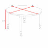 Kee 48" Round Height Adjustable Classroom Table & 4 Andy 18-in Stack Chairs