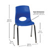 MyPosture™ Plus 14" Chair - Set of 4 - Blue with Chrome Legs