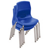 MyPosture™ Plus 12" Chair - Set of 4 - Blue with Chrome Legs
