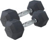 Rubber Coated Hexagon Dumbbells - Pairs