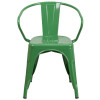 Green Metal Indoor-Outdoor Chair with Arms