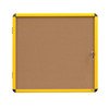 MasterVision Industrial Cork Bulletin Enclosed Board Cabinet, Single Swing Door, Yellow Aluminum Frame