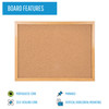 MasterVision Cork Bulletin Board Oak MDF Frame