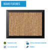 MasterVision Kamashi Cork Bulletin Board, Black MDF Frame