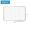 MasterVision Magnetic Steel Dry-Erase Planning Board, 1" X 1" Grid, Aluminum Frame