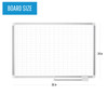 MasterVision Magnetic Steel Dry-Erase Planning Board, 1" X 2" Grid, Aluminum Frame