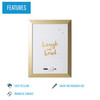 MasterVision Magnetic Dry-Erase Quote Board, "LOL" Quote, Gold Metallic Frame, 18" X 24",