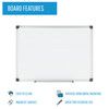 MasterVision Maya Magnetic Porcelain Dry-Erase Board, Aluminum Frame