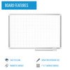 MasterVision Magnetic Porcelain Dry-Erase Planning Board with Accessory Kit, 1" X 2" Grid, Aluminum Frame