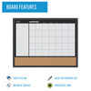 MasterVision 3-in-1 Dry-Erase Calendar Planner Board, 18" X 24", Black Frame