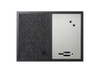 MasterVision Combo Silver Dry-Erase & Black Fabric Bulletin Board, 18" X 24", Black Frame