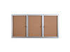 MasterVision Cork Bulletin Enclosed Cabinet, 36x72", Three Swing Doors, Aluminum Frame