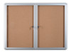 MasterVision Cork Bulletin Enclosed Cabinet, Two Swing Doors, 36" X 60", Aluminum Frame