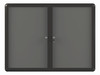 MasterVision Grey Fabric Bulletin Enclosed Board Cabinet, Two Acrylic Swing Doors, 36" x 48", Graphite Aluminum Frame