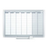 MasterVision Magnetic Steel Dry-Erase Weekly Planner, 24" X 36", Aluminum Frame