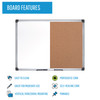 MasterVision Maya Combo Board, Melamine Dry-Erase and Cork, 18" X 24", Aluminum Frame