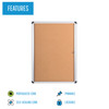 MasterVision Slim Line Cork Bulletin Enclosed Board Cabinet,Single Swing Door, 28" X 38"