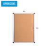 MasterVision Slim Line Cork Bulletin Enclosed Board Cabinet,Single Swing Door, 28" X 38"