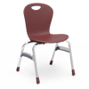 ZUMA Series 18" Classroom Chair, Wine Bucket, Chrome Frame, 5th Grade - Adult - Set of 4 Chairs