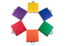 Square Shaped Vinyl Covered Floor Cushions - 6 Set