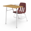 9000 Series Chair Combo, 18" x 24" Top, Wine Bucket, Medium Oak Top, Clear Edge, Chrome Frame - Set of 2 Chairs