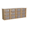 Contender 12-cubby birch shelving unit by Wood Designs – front view in natural finish for classrooms and playrooms