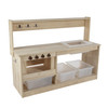 Wood Designs outdoor kitchen in Natural Wood – pretend play station for classrooms