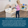 Side view of birch toddler kitchen playset showing ergonomic design and durable construction