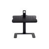 Safco Shift™ footrest in Black showing cam lock adjustment for secure height settings in ergonomic workspaces Safco Shift™ footrest in Black showing cam lock adjustment for secure height settings in ergonomic workspaces