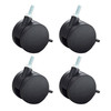 Close-up of Safco locking caster in Black for modular desk mobility on carpet