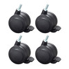 Close-up of dual-wheel locking caster in Black for AlphaBetter desks – Safco Products