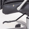 Rear angle of Lineage Big & Tall chair in black bonded leather, ideal for therapy rooms and administrative use Rear angle of Lineage Big & Tall chair in black bonded leather, ideal for therapy rooms and administrative use