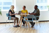 Side profile of Resi Sitting-Height Table by Safco – certified safe furniture for sensory-friendly and learning environments