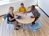 Top view of Safco Resi Sitting-Height Table in Light Maple – ergonomic round table for educators and designers