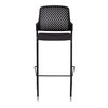 Side view of Safco Next Bistro Chair – perforated back and footrest for standing-height tables