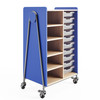 Whiffle cart in Spectrum Blue with adjustable shelves for STEAM labs