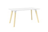 Safco Resi desk in white laminate with maple legs for classroom use