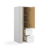 Safco Resi wardrobe open view showing adjustable shelves and hanging rod
