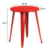 24'' Round Red Metal Indoor-Outdoor Table